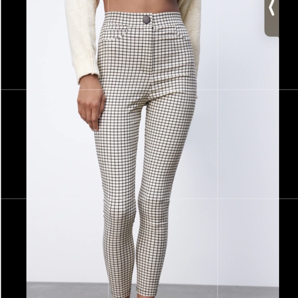 Zara plaid high waisted Jegging